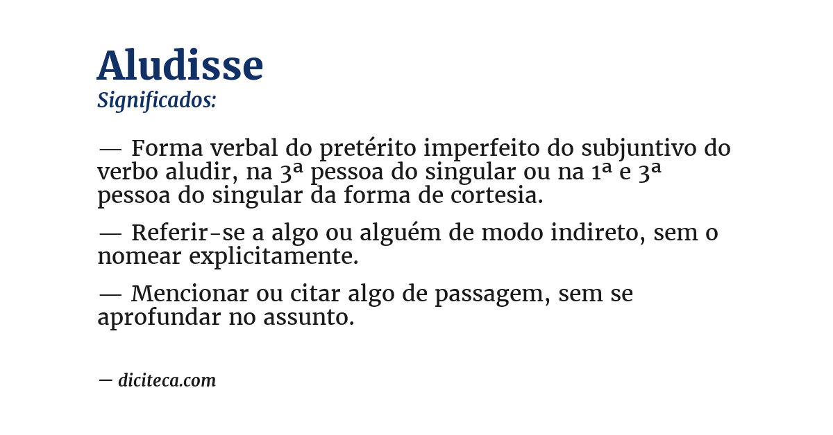 Significado de aludisse