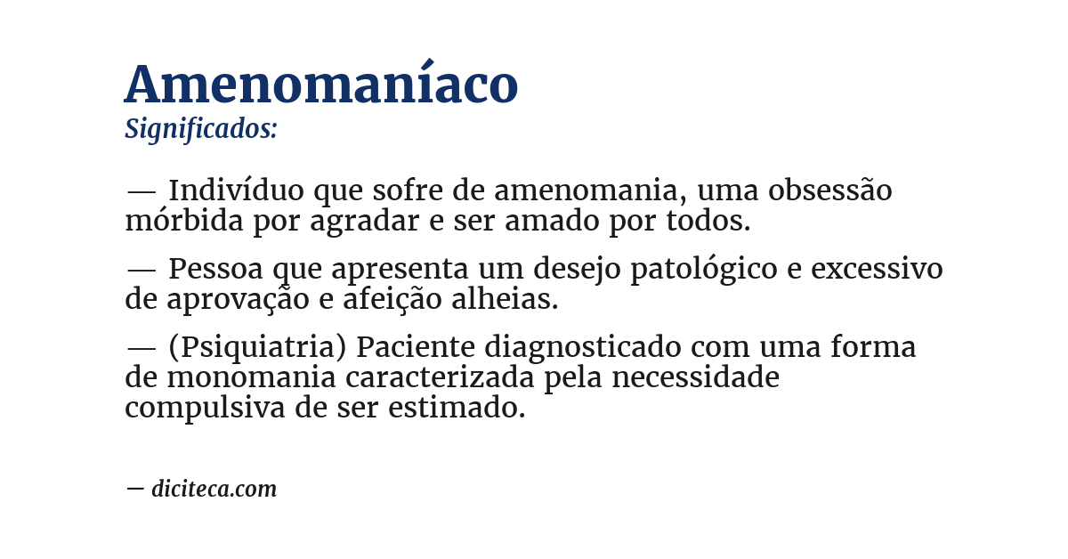 Significado de amenomaníaco