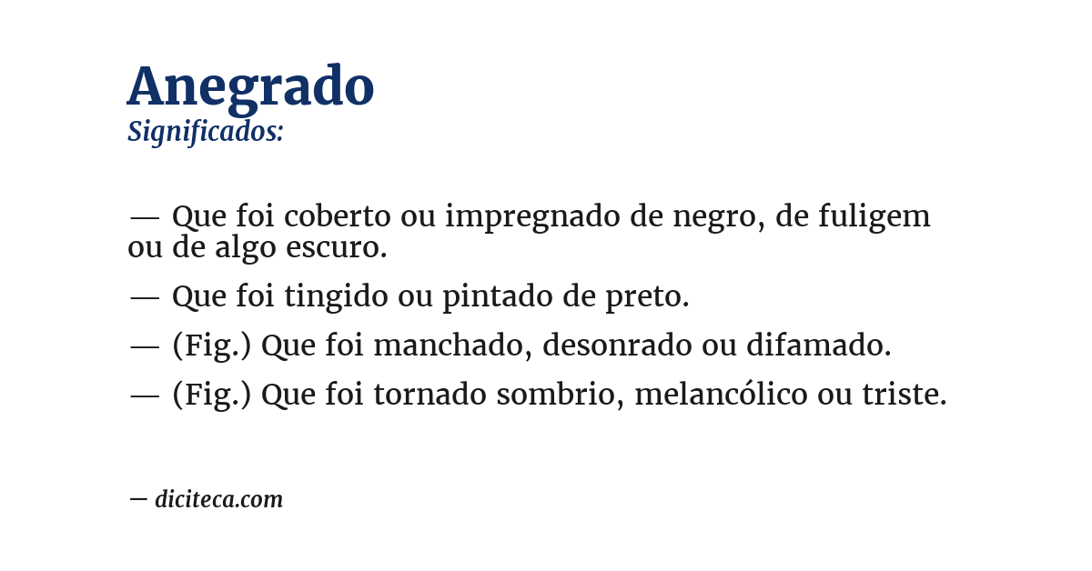 Significado de anegrado