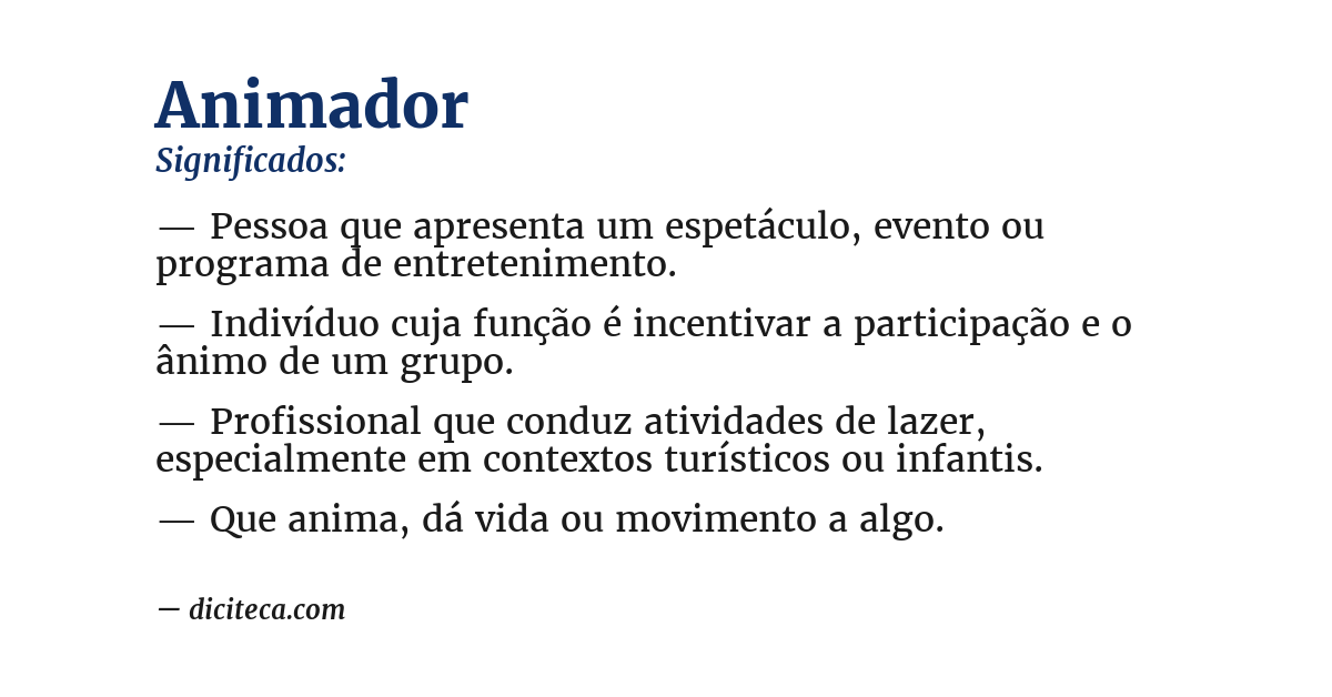 Significado de animador