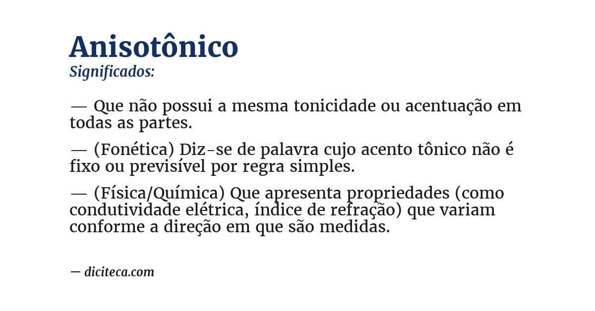 Significado de anisotônico