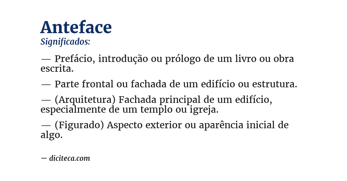 Significado de anteface