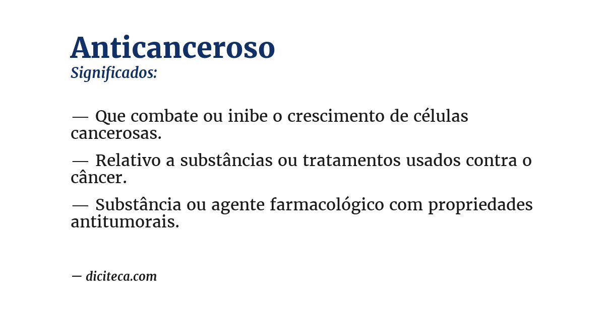 Significado de anticanceroso