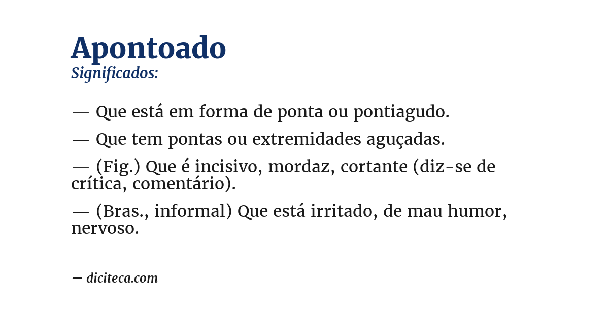 Significado de apontoado