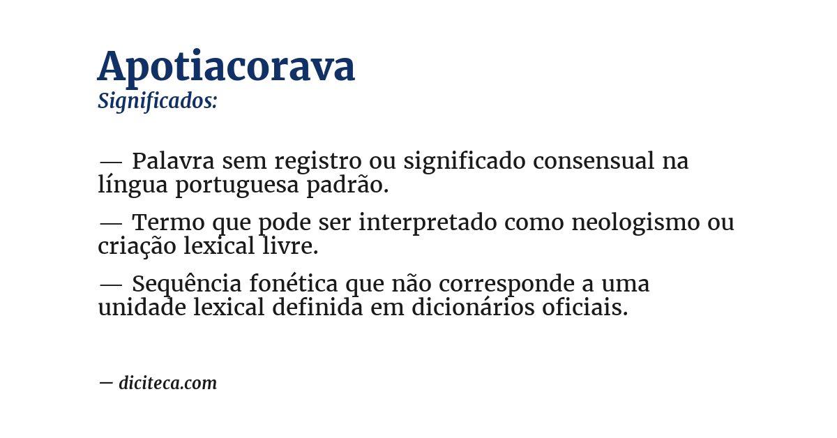 Significado de apotiacorava