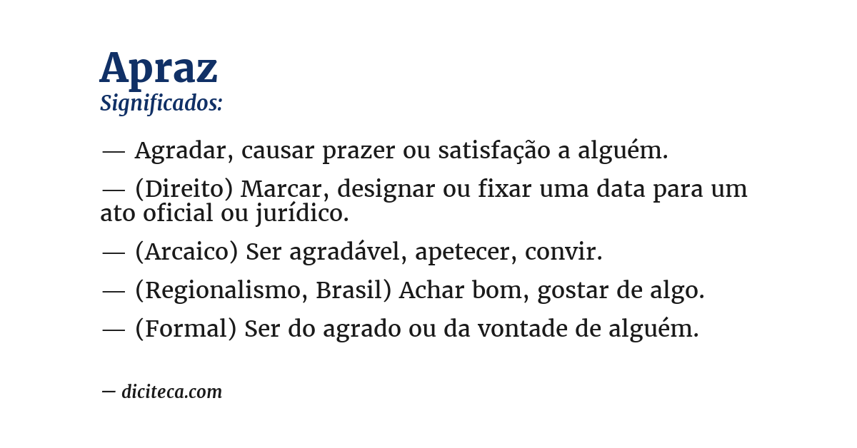 Significado de apraz
