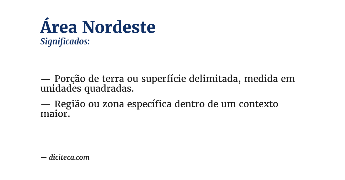 Significado de área nordeste