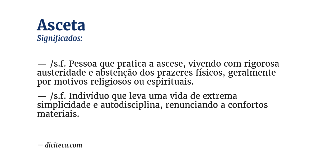 Significado de asceta
