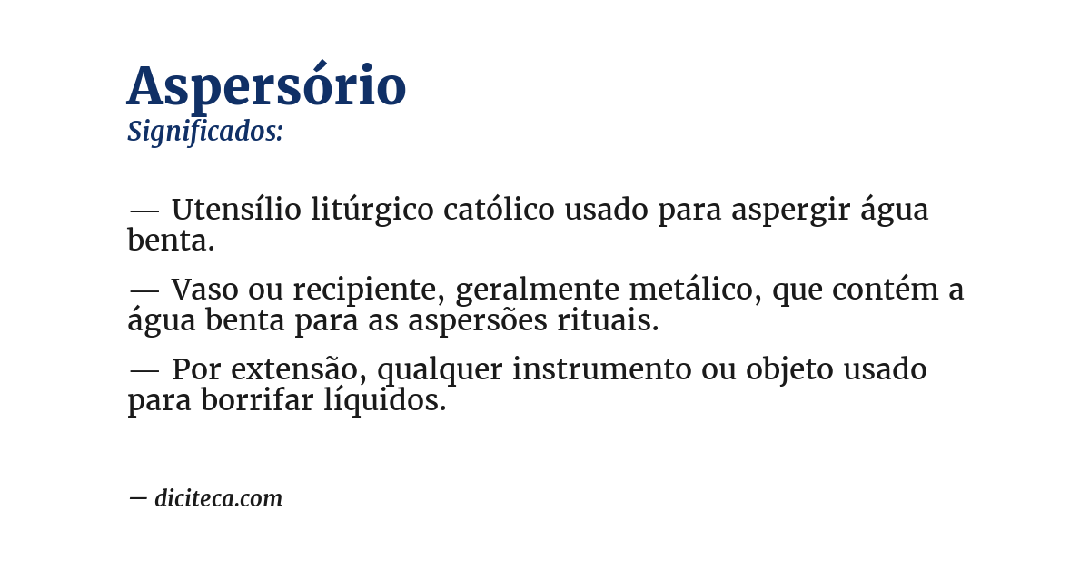 Significado de aspersório