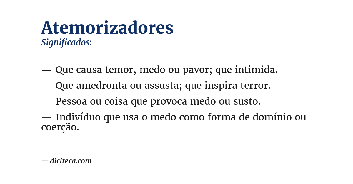 Significado de atemorizadores