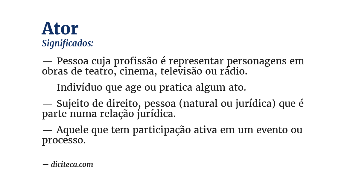 Significado de ator