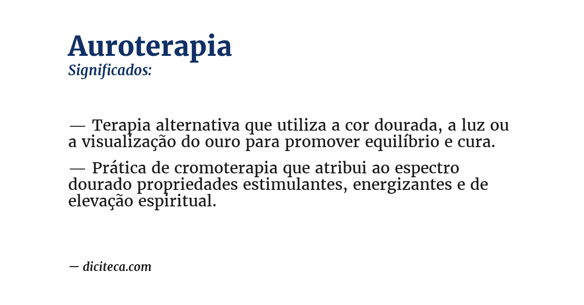 Significado de auroterapia