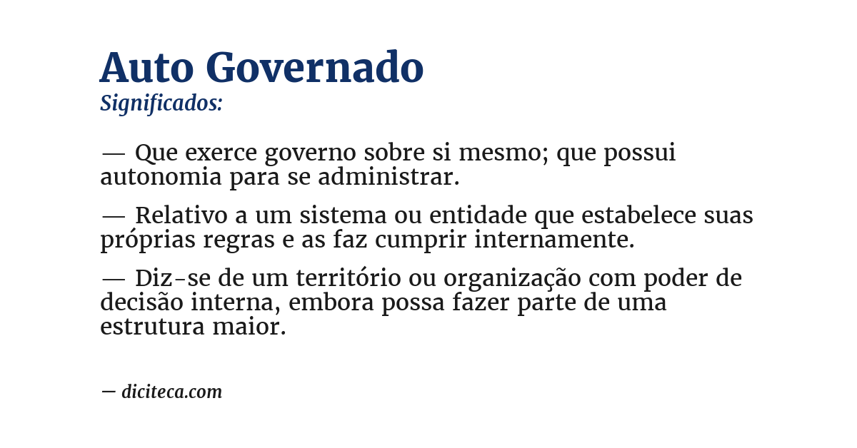 Significado de auto governado