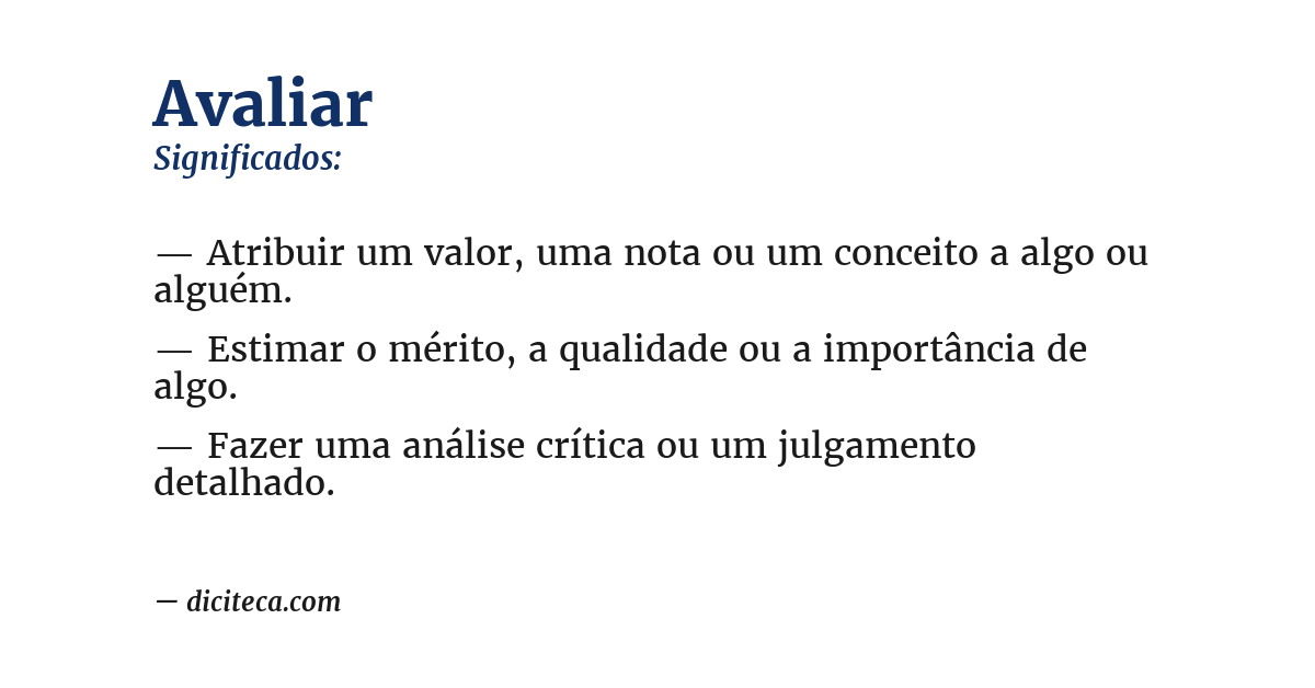 Significado de avaliar
