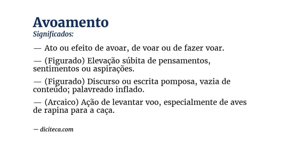 Significado de avoamento
