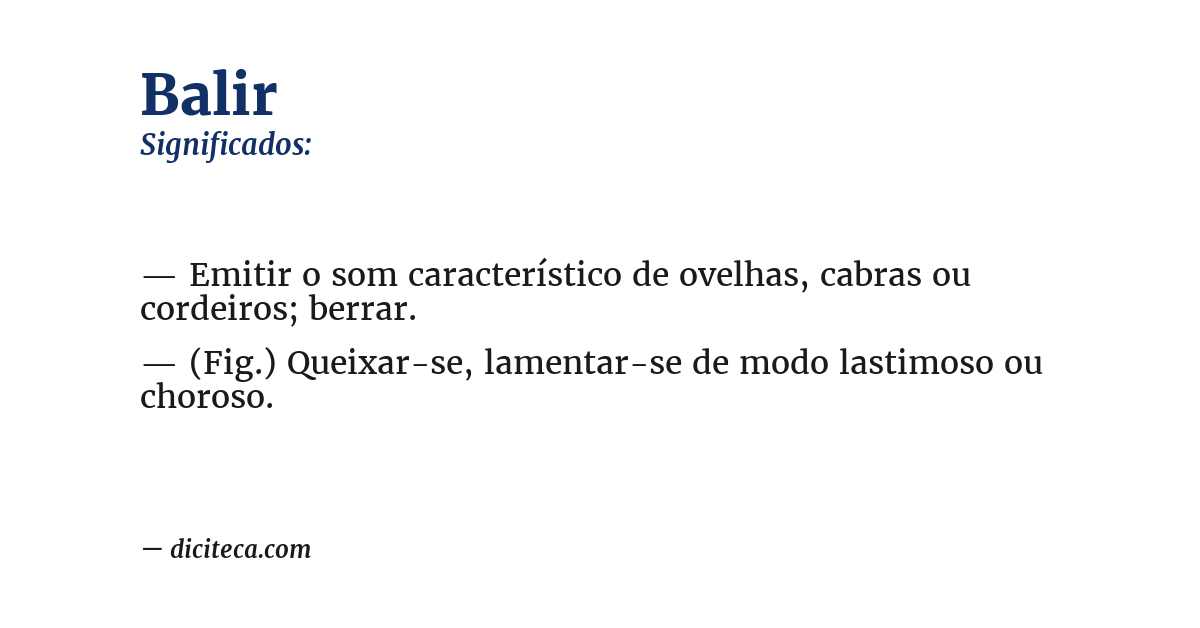 Significado de balir