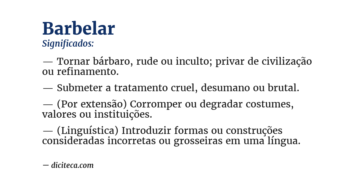 Significado de barbelar