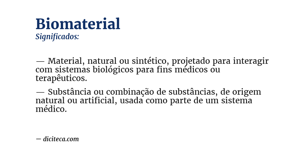 Significado de biomaterial