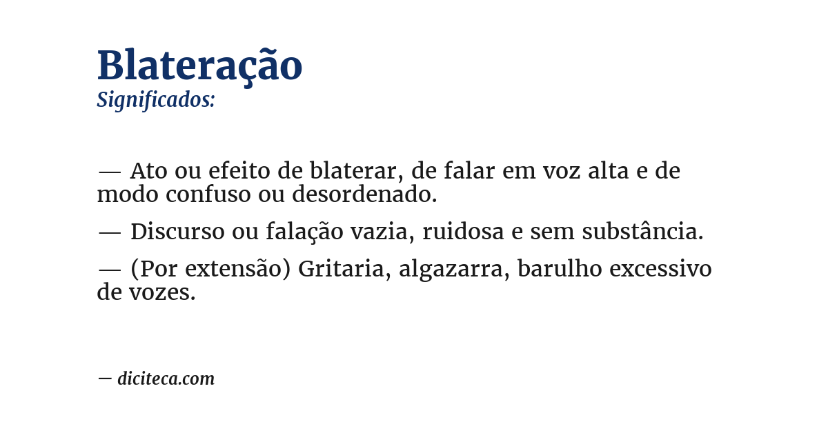 Significado de blateração