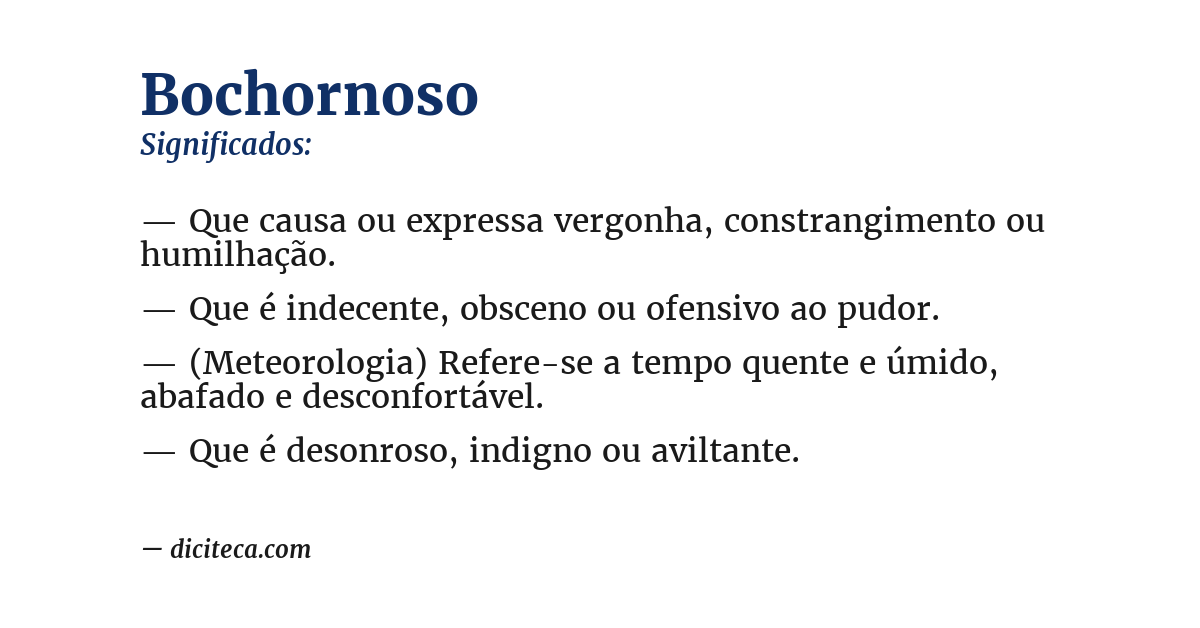 Significado de bochornoso