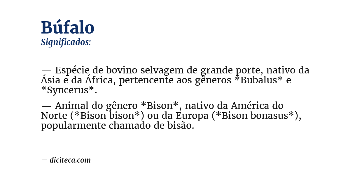 Significado de búfalo