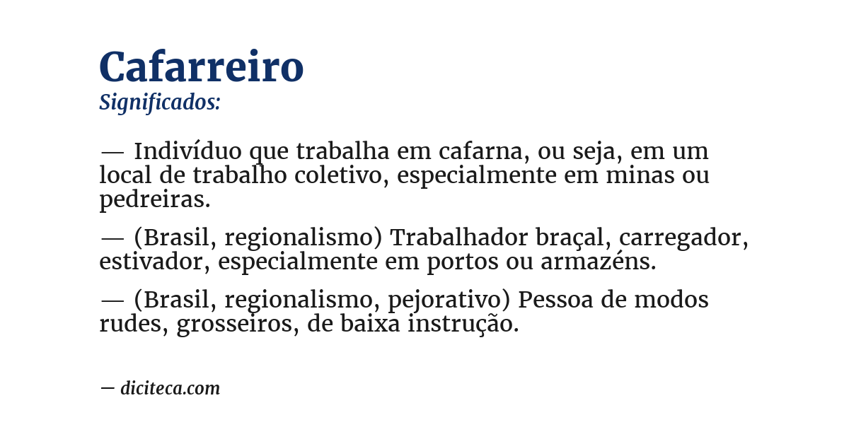 Significado de cafarreiro
