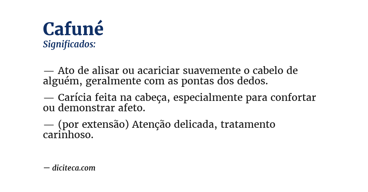 Significado de cafuné