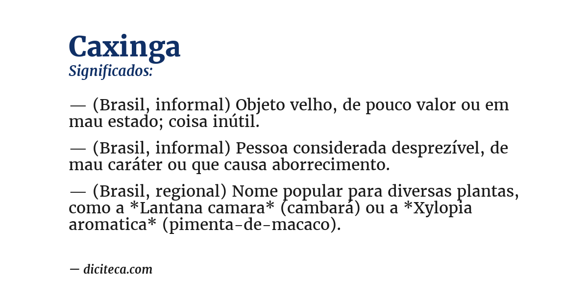 Significado de caxinga