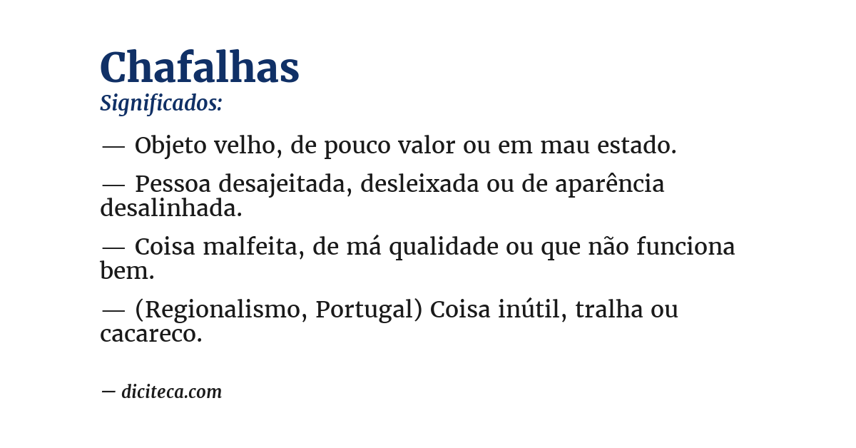 Significado de chafalhas
