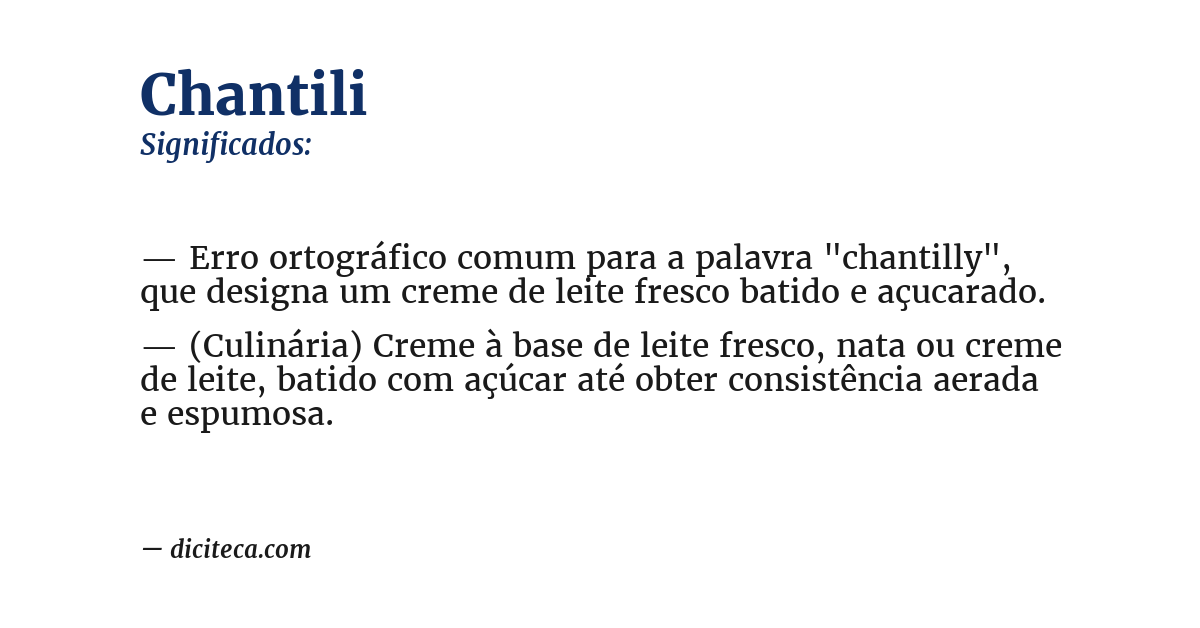 Significado de chantili