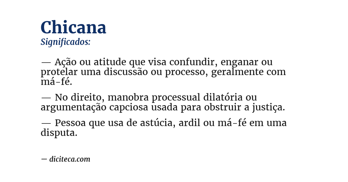 Significado de chicana