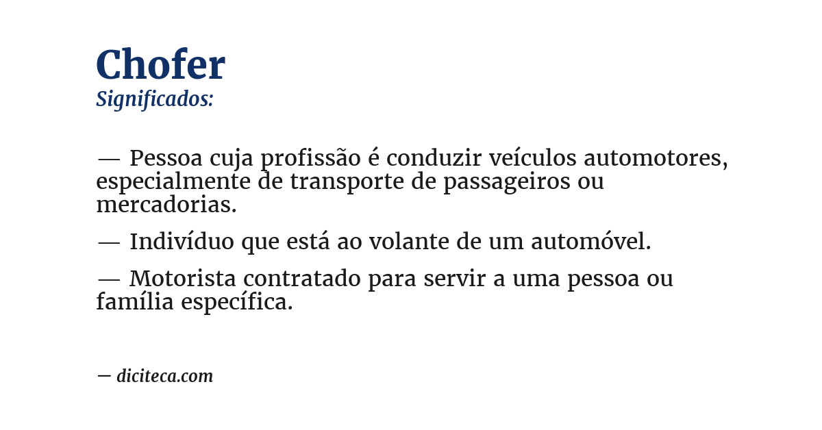 Significado de chofer