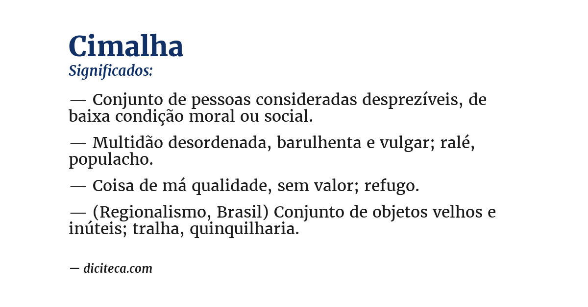 Significado de cimalha