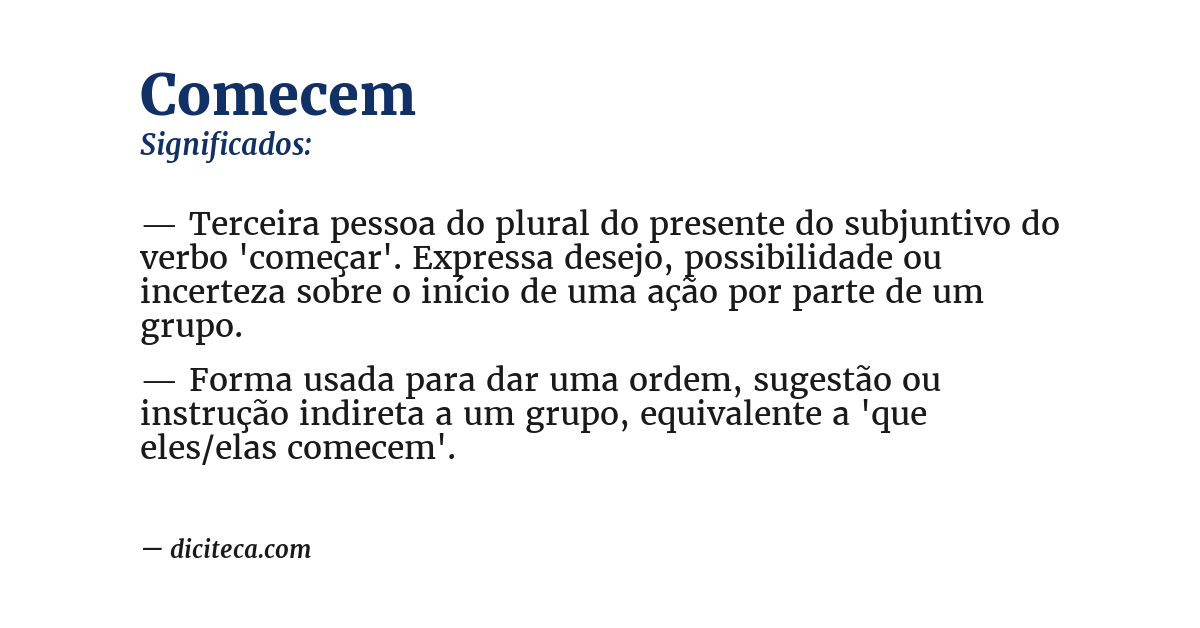 Significado de comecem