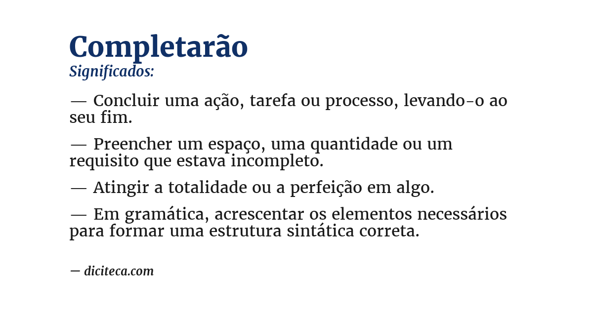 Significado de completarão