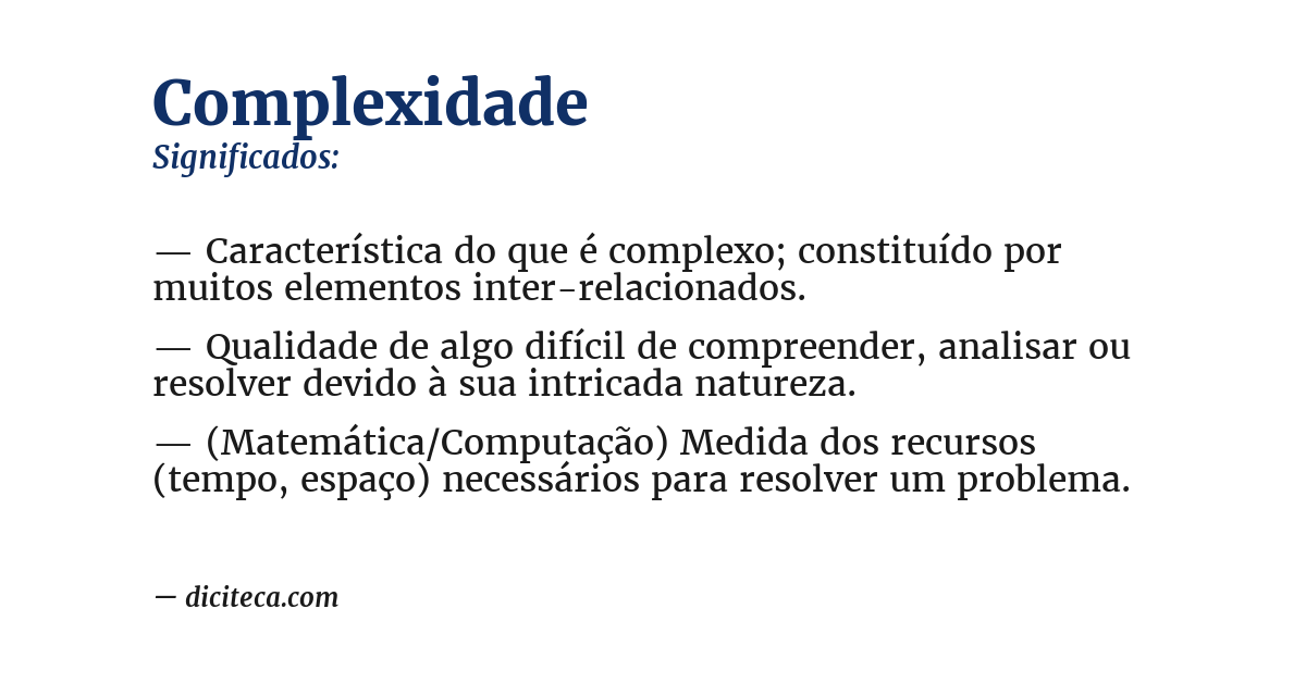Significado de complexidade
