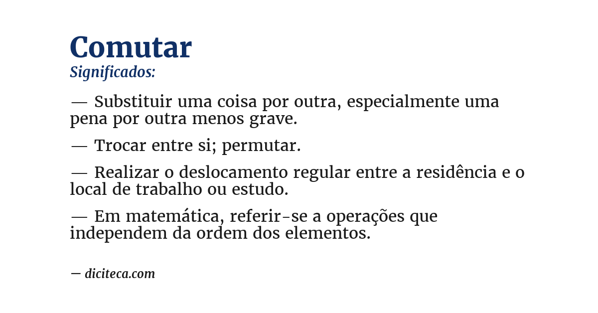 Significado de comutar
