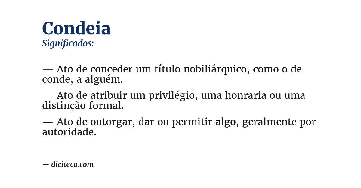 Significado de condeia