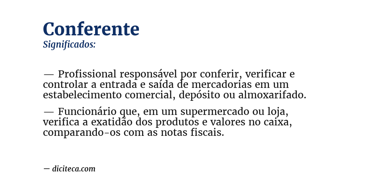 Significado de conferente