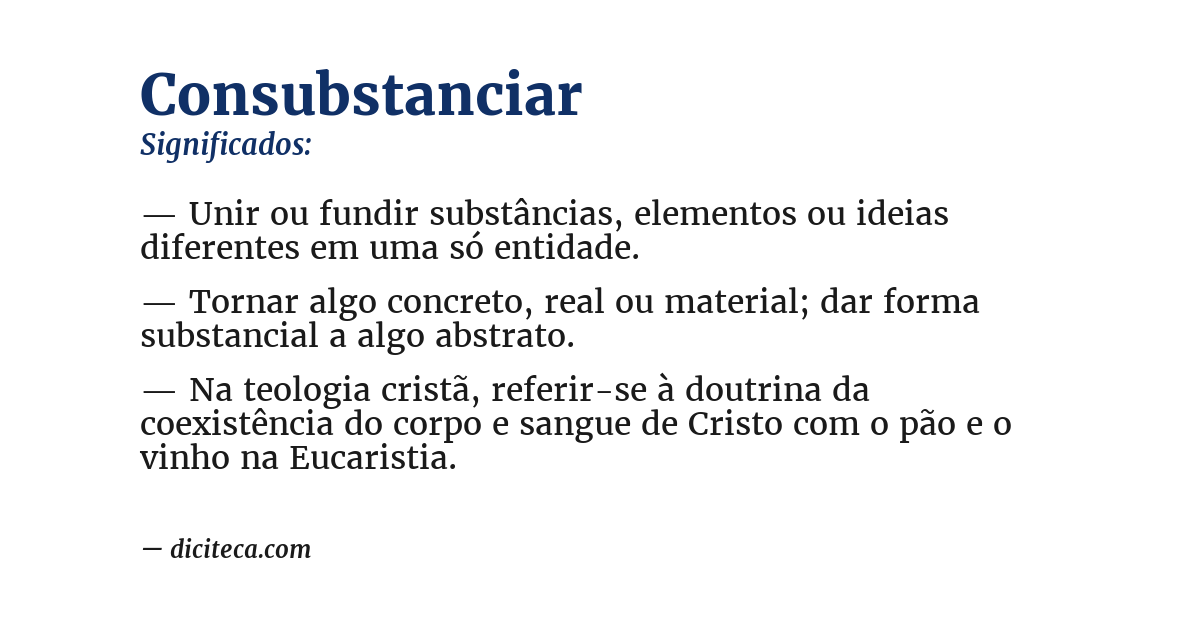 Significado de consubstanciar
