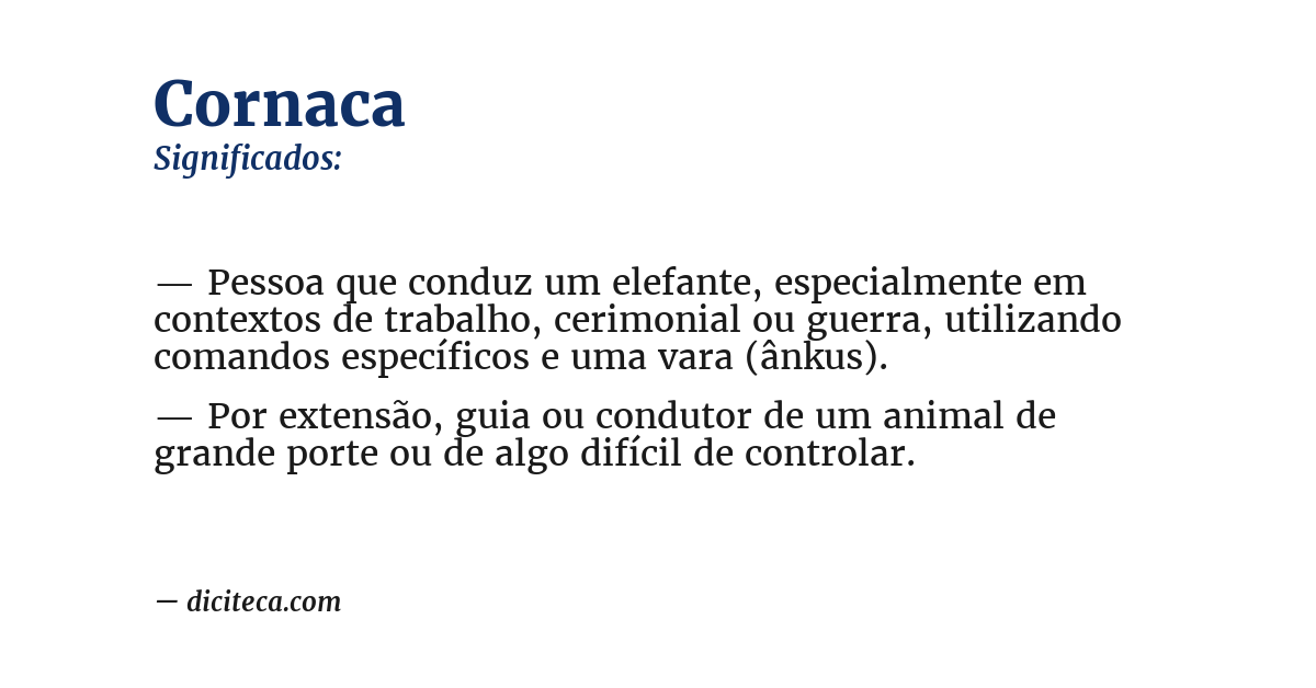Significado de cornaca