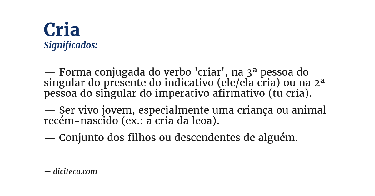 Significado de cria