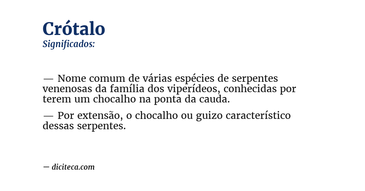 Significado de crótalo