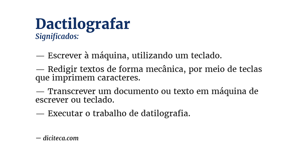 Significado de dactilografar