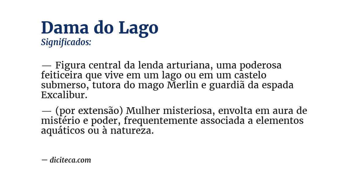 Significado de dama do lago