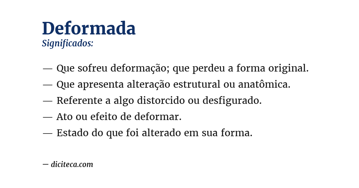 Significado de deformada