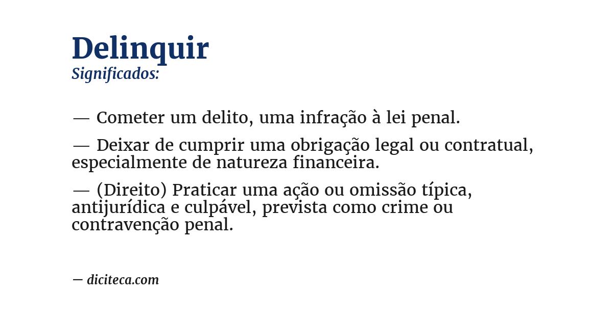 Significado de delinquir