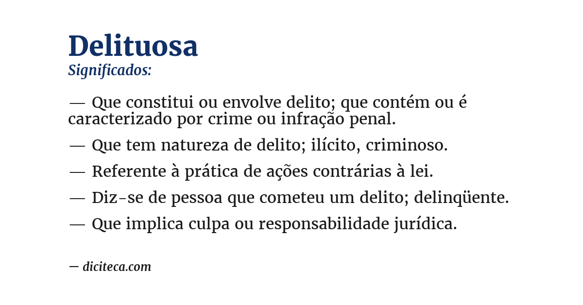 Significado de delituosa