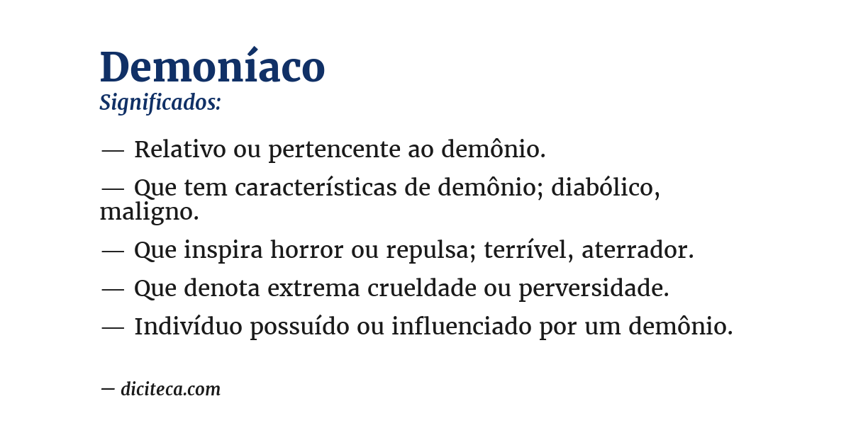 Significado de demoníaco