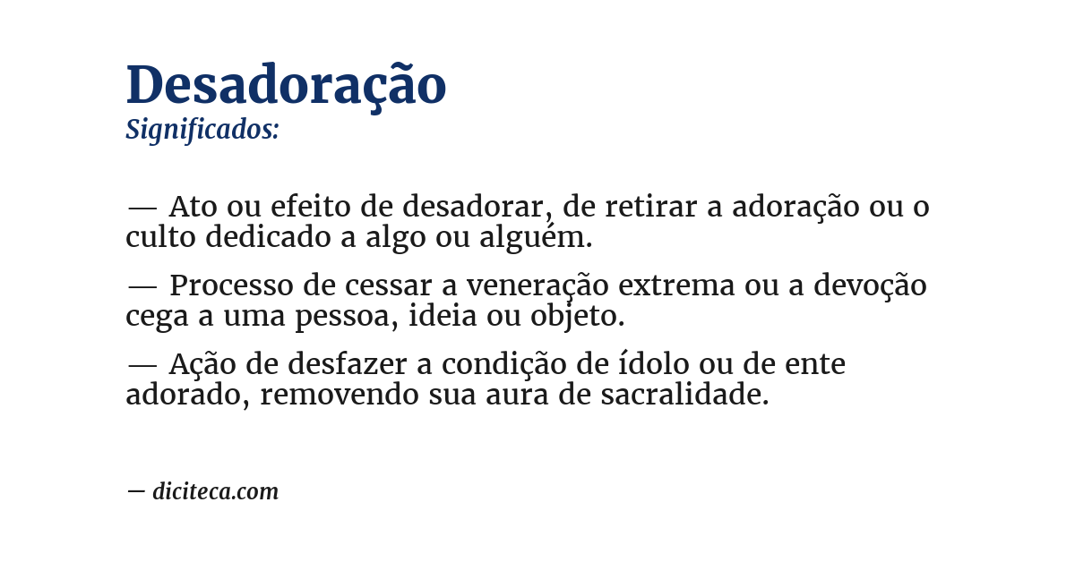 Significado de desadoração